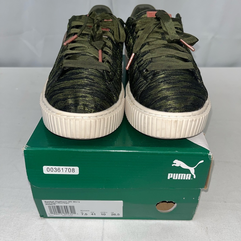 PUMA Basket Platform VR Olive Night Women’s size 10